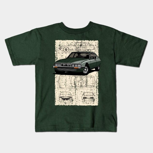 My drawing of the classic French Gran Turismo Kids T-Shirt by jaagdesign